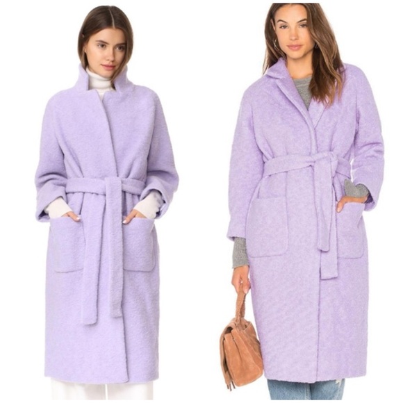 Ganni Jackets & Blazers - Ganni Fenn Boucle Wrap Coat Lavender